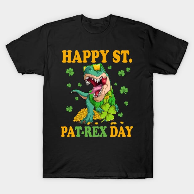 Happy St Pat Rex Day Lucky T-Rex Dinosaur St Patricks Day T-Shirt by DenverSlade